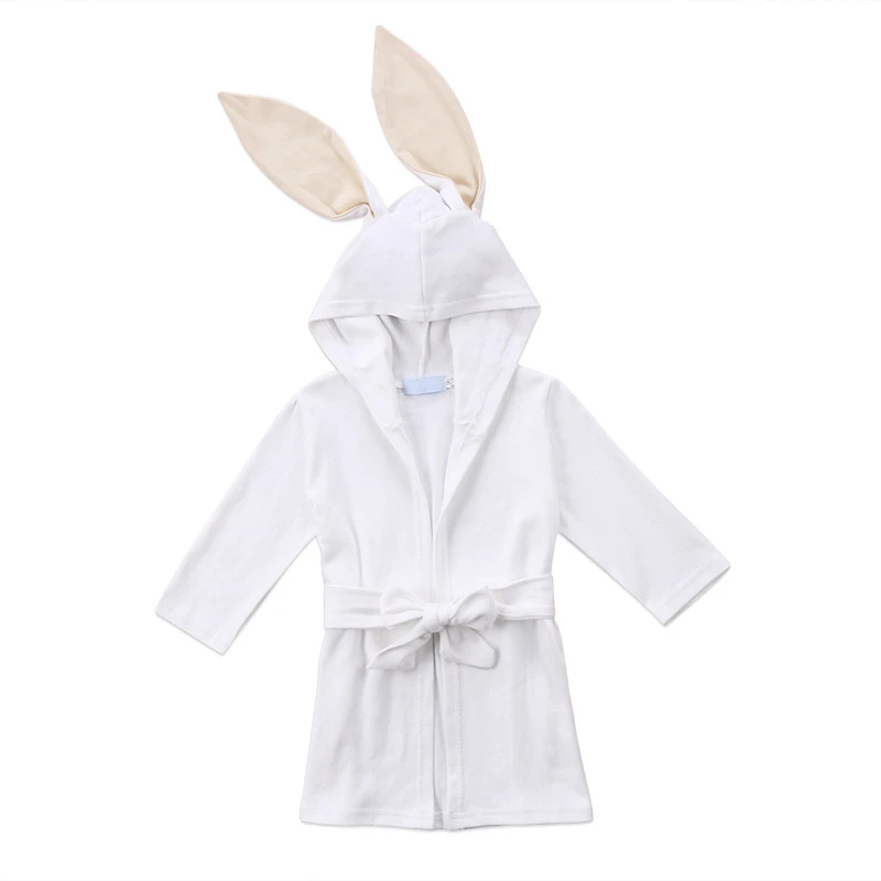 Детская одежда халаты для девочек и мальчиков Новинка года, детский банный халат с капюшоном банное полотенце с 3D ушками кролика, одежда для сна Лидер продаж, пижамы