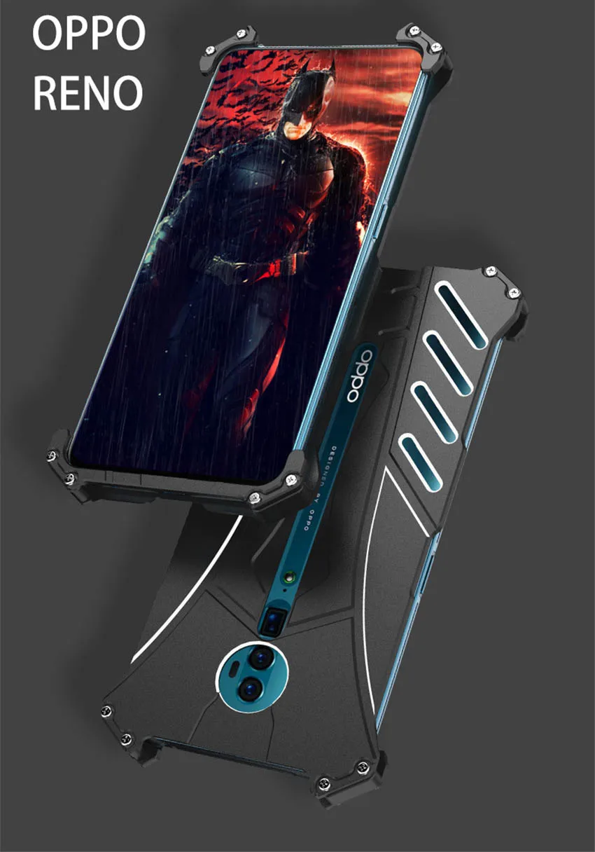 For OPPO Reno Case R-JUST Batman Luxury Aluminium Metal Case For OPPO Reno Phone Cover Coque  (6)