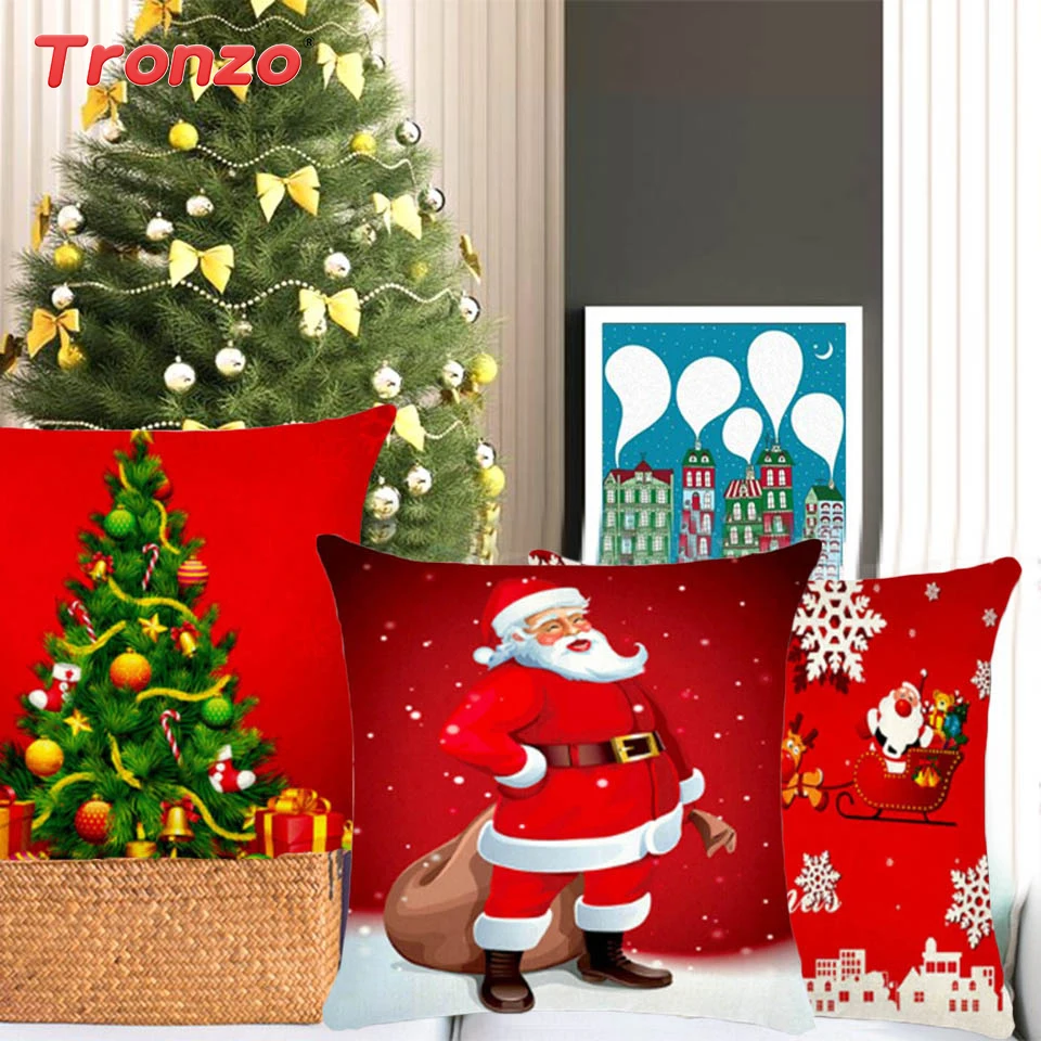 

Tronzo Christmas Decorations For Home Merry Christmas Pillowcase Noel Pillowcase Xmas Decorations Pillow Cover New Year Supplies