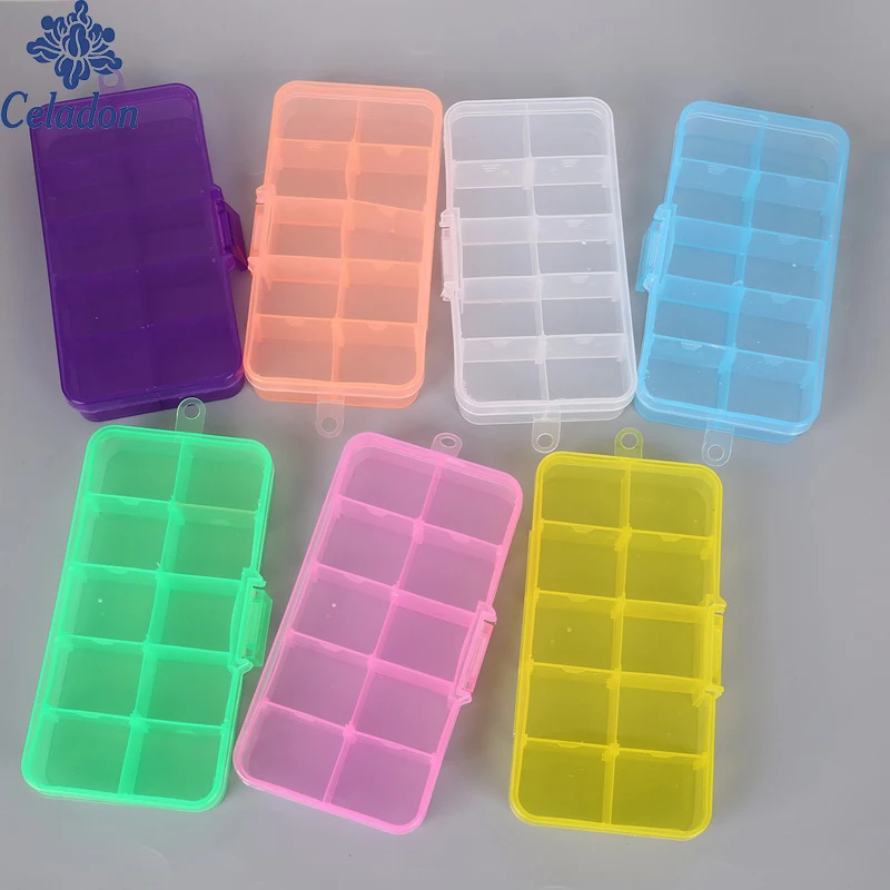 10 Slots Clear Plastic Storage Box Case Jewelry Makeup Bead Organizer For Home Room | Дом и сад