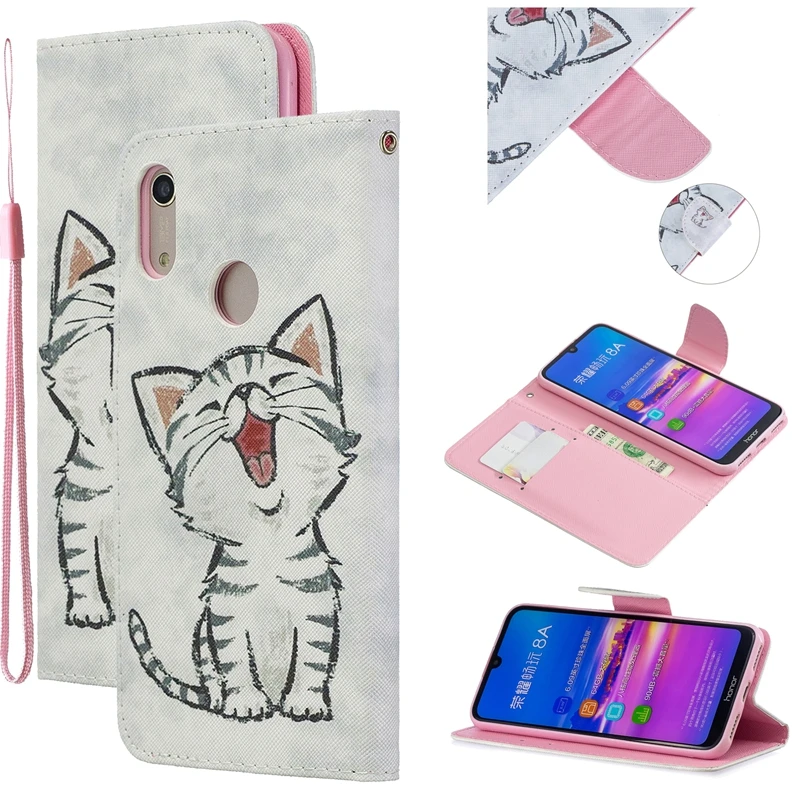 Чехол для Huawei Y6 2019 чехол книжка из искусственной кожи с кошельком и бабочкой Y62019 Y