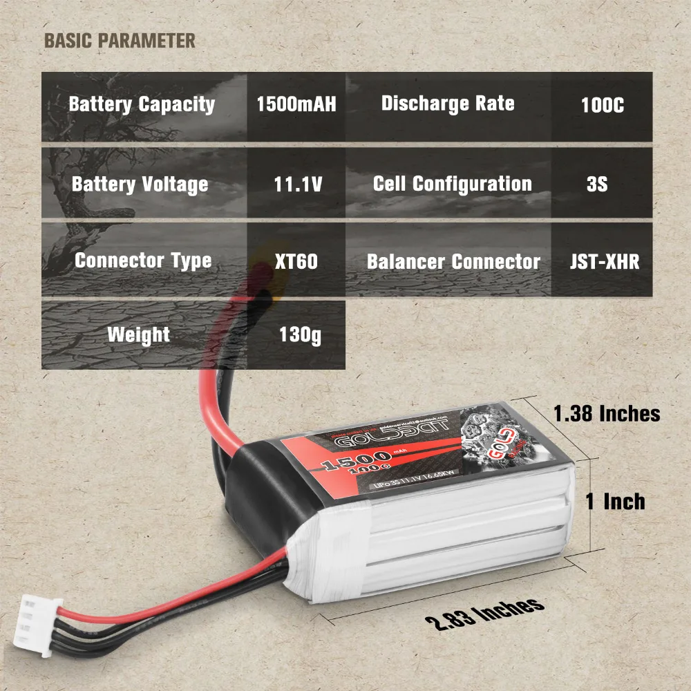 GOLDBAT 1500mAh FPV Lipo батарея 3S 11,1 V батарея Lipo 3S Lipo батарея для дрона 100C софткейс с XT60 разъем для самолета FPV