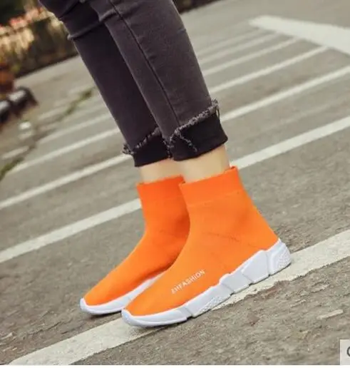 orange short Новинка; дизайнерские женские облегающие высокие сапоги; botas mujer; сезон осень-зима; Сапоги выше колена; женские сапоги на танкетке; bota feminina; y702 - Цвет: orange short