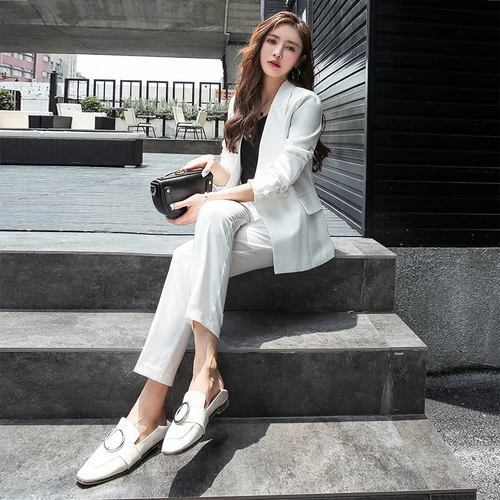 Spring And Autumn Slim Two Sets Fashion Office Lady Elegant Business Women Attractive Female Suit