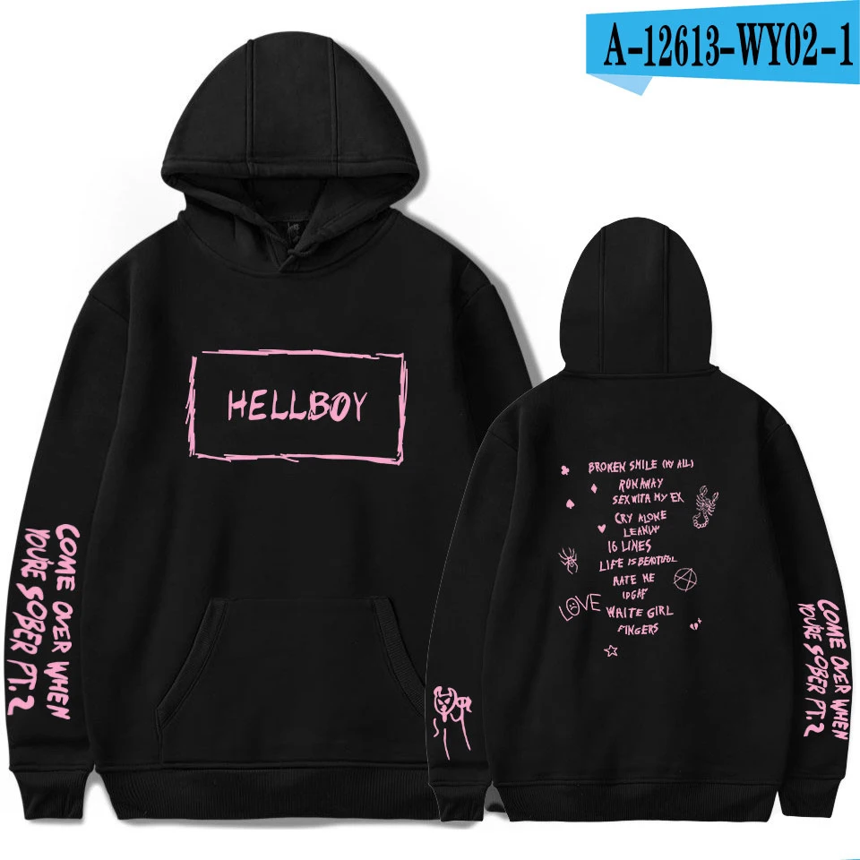 Белый Rep Lil/Популярная женская/мужская одежда с открытым принтом, Новая повседневная Harajuku Горячая Распродажа, толстовки K-pops, толстовка размера плюс 4XL - Цвет: Белый