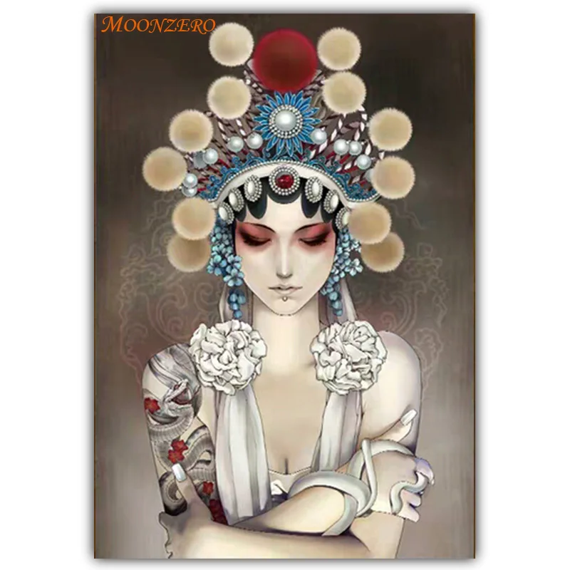 

5D Diamond Painting Chinese Opera Character Icon Embroidery DIY Diamond Resin Embroidery Crafts Mosaic Wall Sticker Decoration