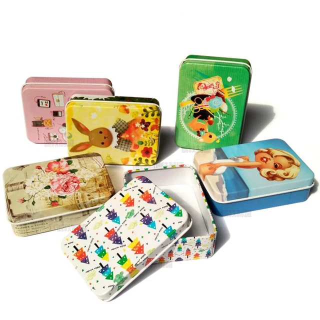 Colorful mini tin box sealed jar packing boxes jewelry, candy box small  storage boxes cans coin earrings, headphones gift box