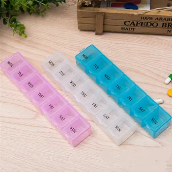 

7 Days Weekly Tablet Pill Medicine Box Holder Storage Organizer Dispenser Case Pill Box Medicines Container for AM PM