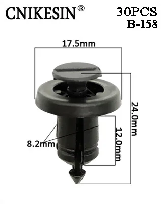 CNIKESIN 100 шт 8 мм нажимное пластиковое крепление с заклепками зажим авто для брызговика бампера фиксированные зажимы для Nissan Mazda Honda Mitsubishi
