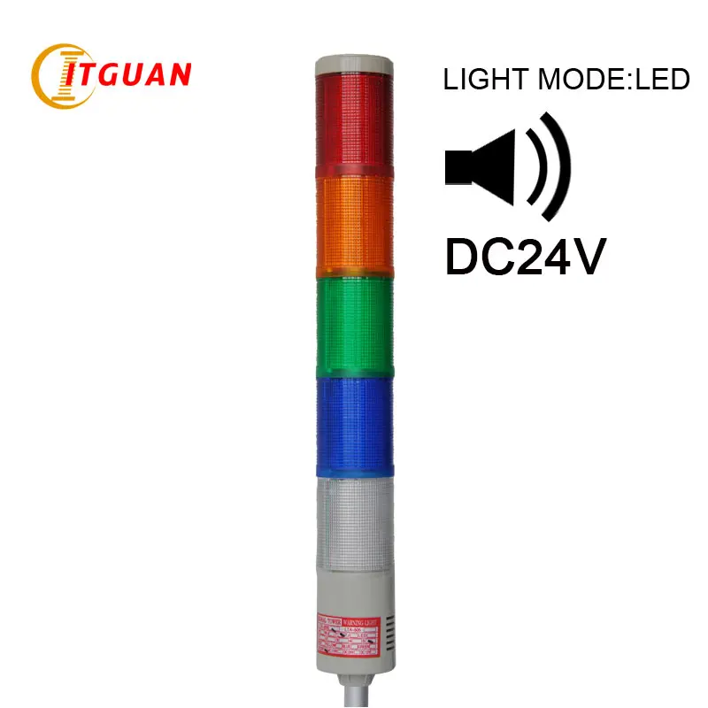 

LTA-505 DC24V 5 Layer LED signal tower light with Sound 90dB led signal tower light
