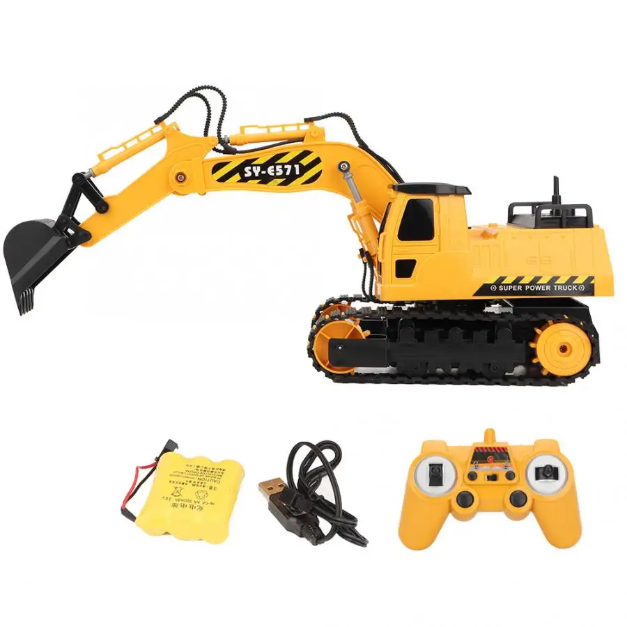 

E571 1/20 2.4G RC Excavator Car Toy Simulation Engineering Model Remote Control LED Excavator Model for Kids