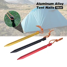 10 шт. колышки для палатки с веревкой 18 см Алюминиевая палатка кол на открытом воздухе Кемпинг Туризм оборудование Палатки гвоздь колышек палатки Аксессуары Новые