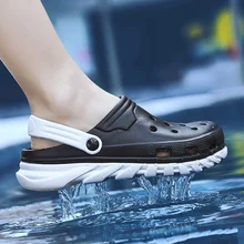 Классический Воздухопроницаемый Кроссовки Zapatillas; летние мужские сандалии; дышащие; Ультра-светильник; Сабо; пляжные сандалии; повседневные мужские уличные тапочки