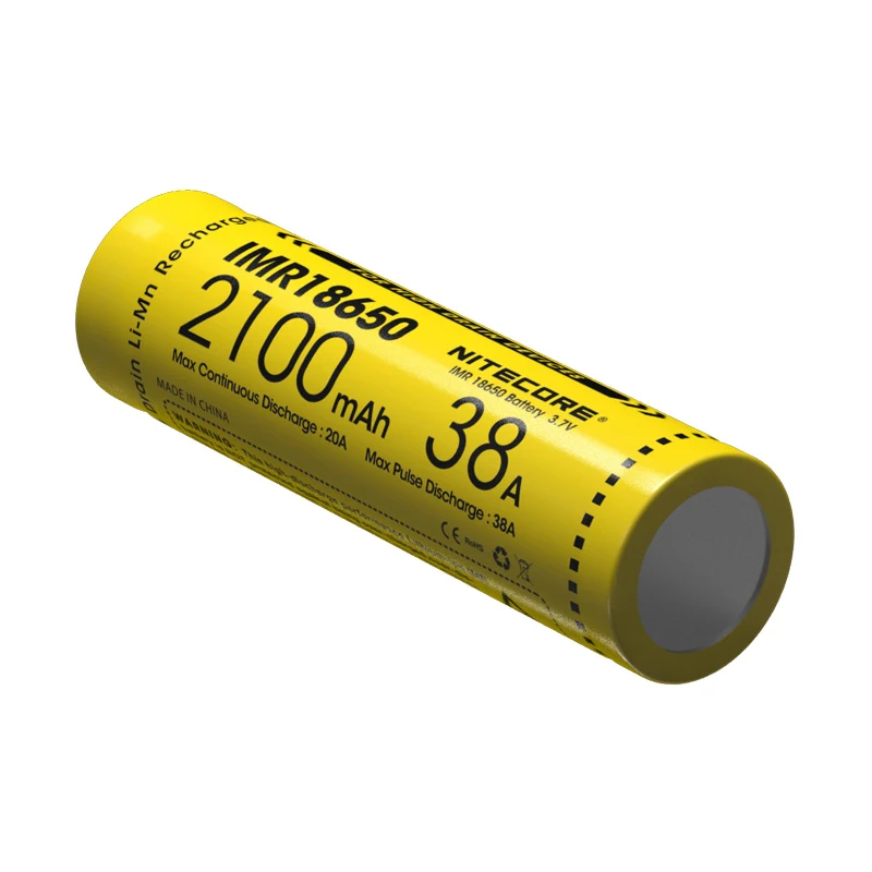 2 шт NITECORE IMR 18650 литий-ионная батарея 2100mAh 38A 3,7 v