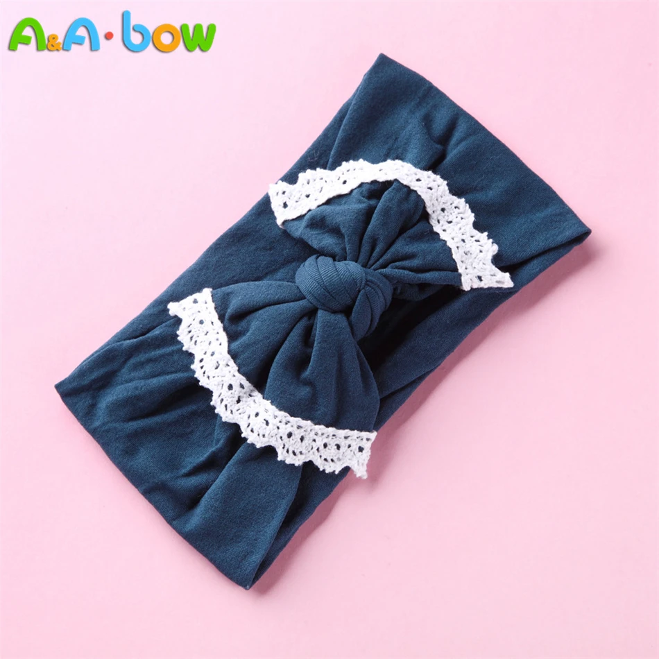 1pcs Lace Trim Cute Baby Girl Headband Wide Edging Bow Headband for Baby Girls Elastic Nylon Headwrap Bowknot Hair Accessories best baby accessories of year