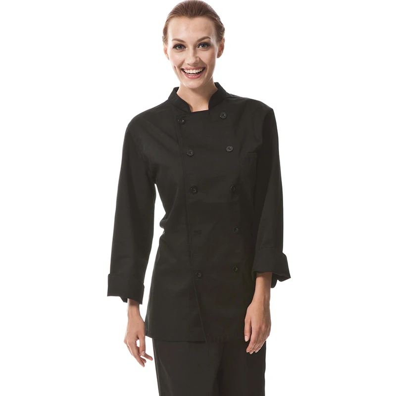 

Fashion Unisex Long Sleeves Black Color Chef Coats Jackets Uniforms