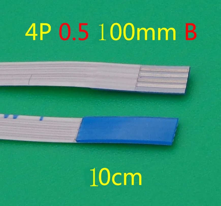 

2pcs FFC FPC flat line flexible cable 0.5mm pitch 4 pin B Reverse Length 100mm 10cm Ribbon Flex Cable AWM 20624 80C 60V VW-1