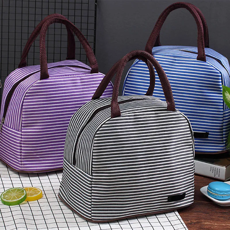 Baby Food Insulation Bag Feeding Milk Bottle Keep Warm Canvas Picnic Bags New Fashion Stripe Portable Women Travel Tote BB5048 (5)