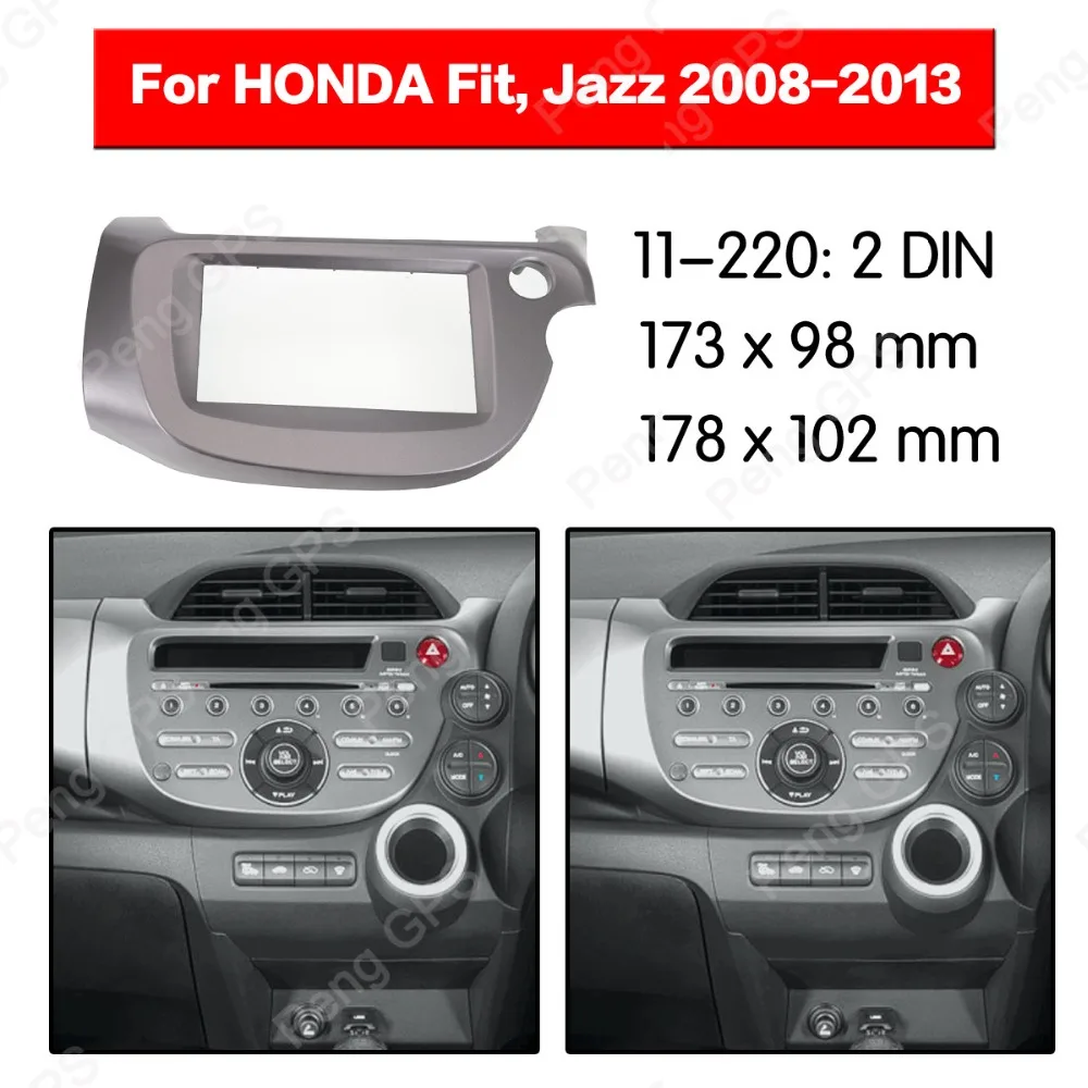 2 Din Автомобильная Радио Стерео Установка фасции для HONDA Fit Jazz 2008-2013 стерео рамка Fascias панель с креплениями DVD CD отделка ABS