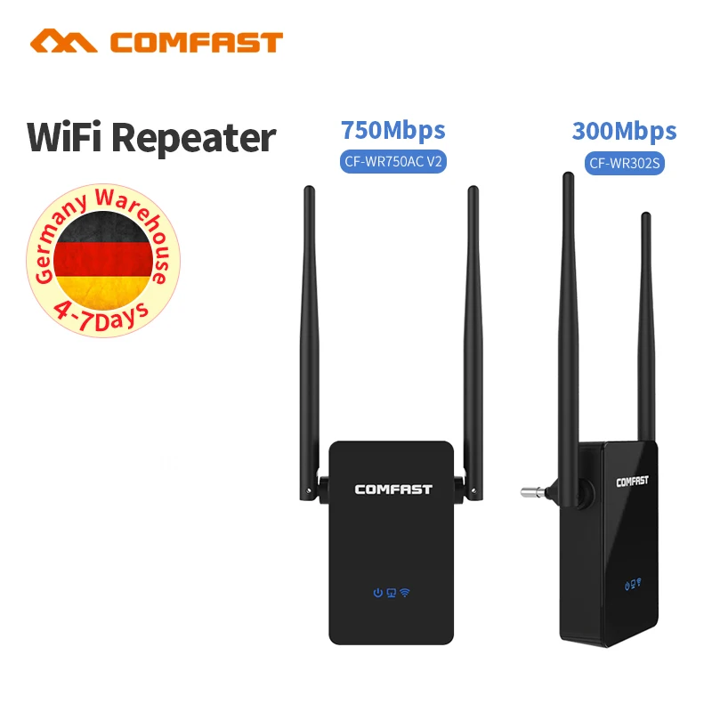 Comfast двухдиапазонный 750-300 Мбит/с Wi-Fi ретранслятор беспроводной Range Extender Wi-Fi усилитель сигнала расширитель Беспроводной Wi-Fi маршрутизатор