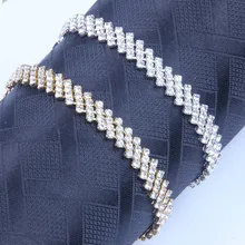 StoneFans простой кристалл браслет для женщин золото и серебро разноцветные на цепочке горный хрусталь браслет Модный Полный горный хрусталь ювелирные изделия для женщин