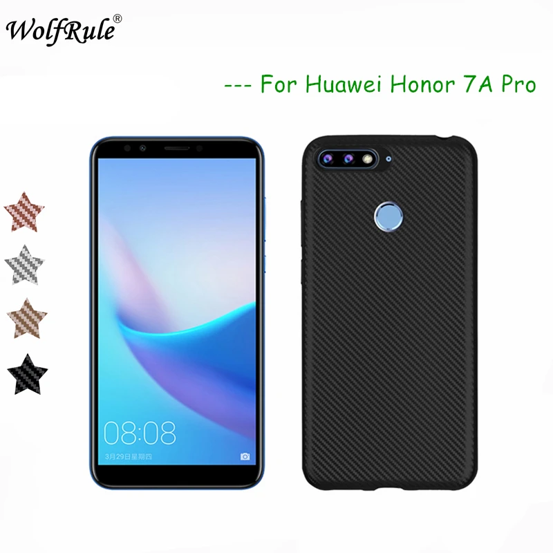 Wolfrole Huawei Y6 Prime 2018 Чехлы Honor 7A Pro роскошный чехол с полной защитой из углеродного