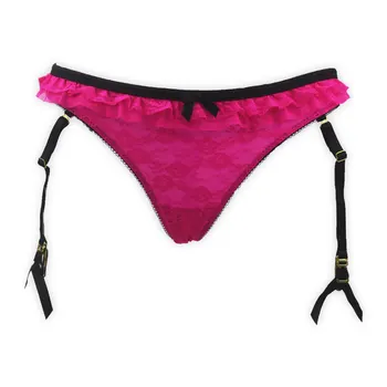 

Lastest Fashion Rose Lace Gauze Removable Straps women/female/lady Garter belt with Thong for Stocking Suspender lingerie GA1022