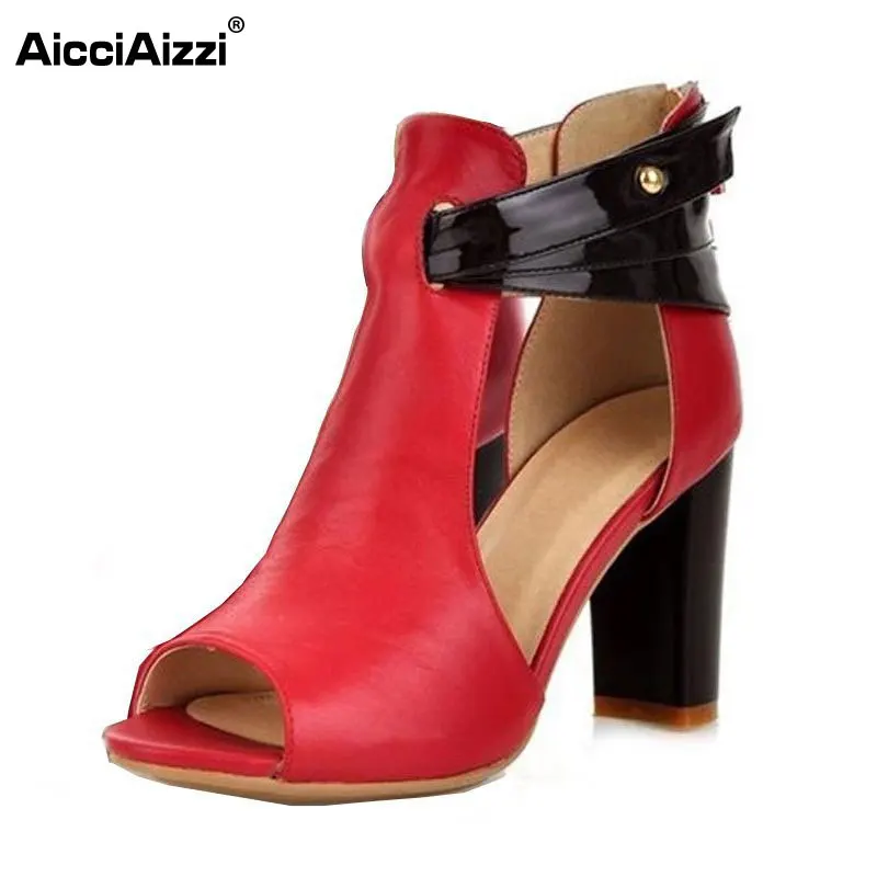 

Size 32-43 Women's Real Natural Genuine Leather High Heel Sandals Sexy Fashion Lady Gladiator Platform Heels Sandals Shoes R233