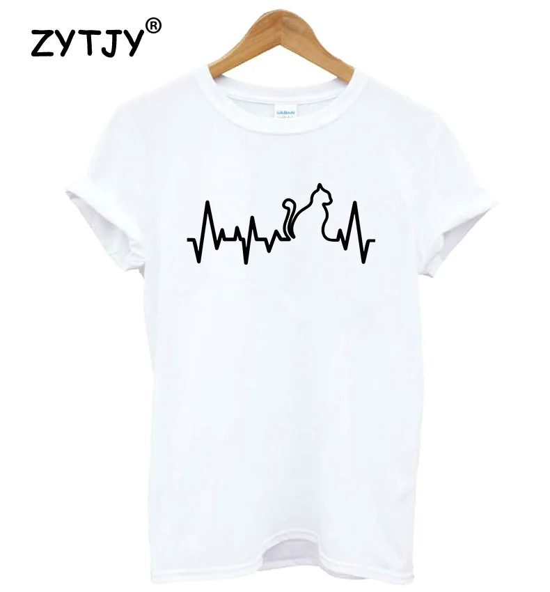 القط نبضات القلب خط الطباعة النساء مضحك تي شيرت القطن عارضة قميص لسيدة فتاة الأعلى المحملة محب Y-2 نعرفكم هبوط السفينة القط نبضات القلب خط الطباعة النساء مضحك تي شيرت القطن عارضة قميص لسيدة فتاة الأعلى المحملة محب Y-2 نعرفكم هبوط السفينة