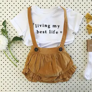 

2PCS Cute Sweet Toddler Newborn Baby Kids Girl Summer Clothes Tops T-shirt+Bib Pants Outfit