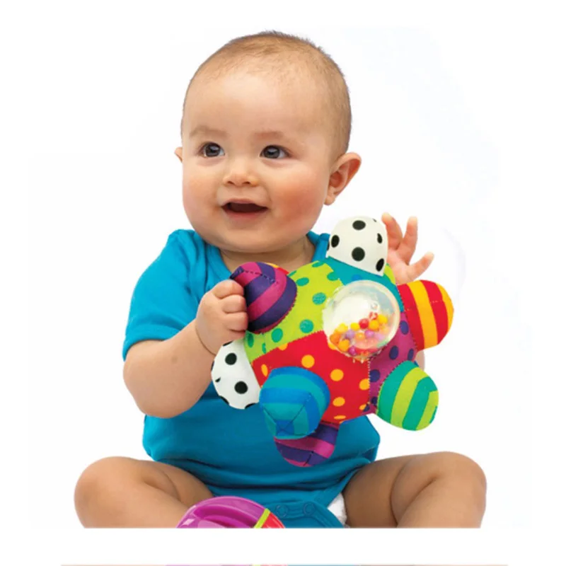 Bébé balle amusante mignon en peluche chiffon doux hochets à main formation saisir la capacité jouet pour bébé anneau jouets éducation pour bébé jouets musique