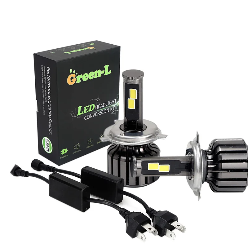Green L LED headlight kit 9000LM 90W h4 9003 hb2 hi/lo h1 H7 h11 h13