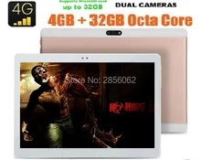 2017 Nueva 10 pulgadas 4G LTE Tablets Android 6.0 Octa Core RAM 4 GB ROM 64 GB Dual Tarjetas SIM 1920*1200 IPS HD de 10.1 pulgadas Tablet pc + Regalo