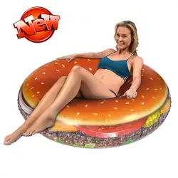 120 см гигантский надувной гамбургер одежда заплыва кольцо 2019 Newst бассейна для взрослых и детей воды поплавки Праздничная Вечеринка