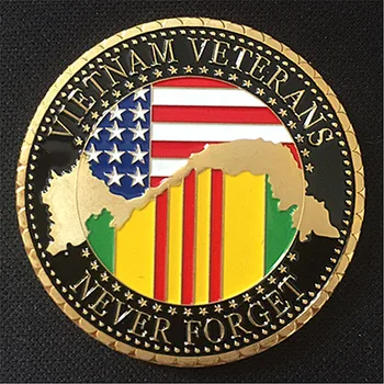 

DHL free shipping, United States Military Vietnam Veterans Gold Plated Challenge coin Medal, Commemorative coin 100pcs/lot