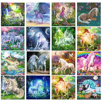 

5D Diy Diamond Embroidery Animals Diamond Mosaic Unicorn And Birds Diamond Painting Cross Stitch Wedding Decoration JK