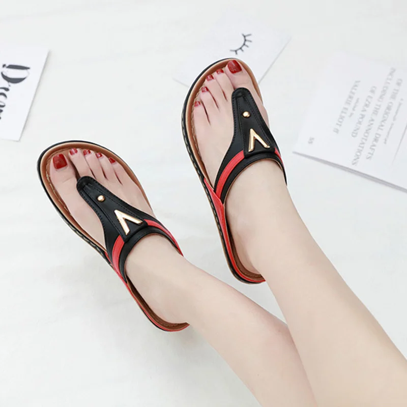 Summer Women Shoes Flip Flops Ladies Beach Sandals Plus Size Women Sandals Flat Women Flip Flops Fashion Luxury Brand A912