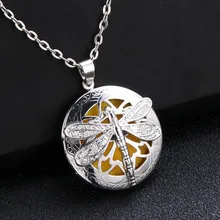 Стрекоза открытая винтажная коробка Арома Подвеска Ожерелье модное очарование ароматерапия эфирное масло диффузор медальон с ароматом духи ювелирные изделия