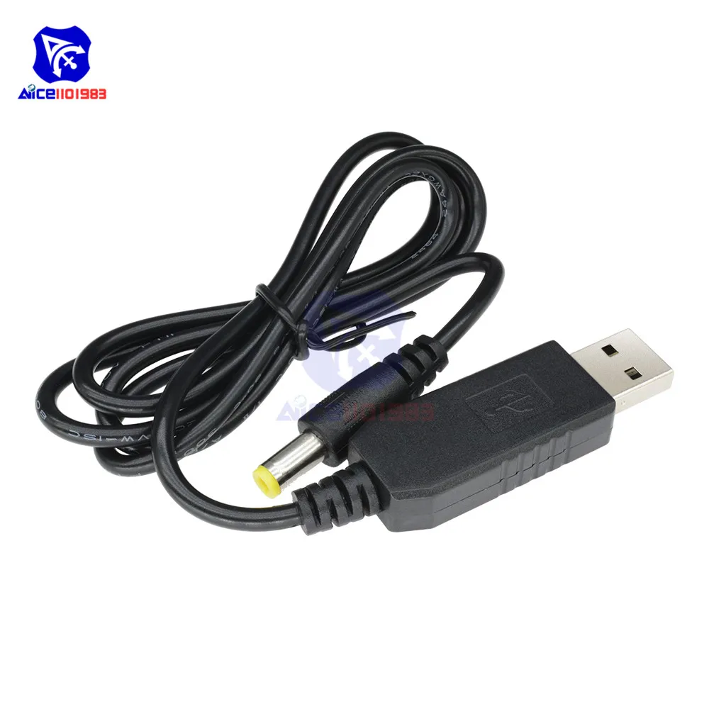 USB to DC Convert Cable 5V to 12V Voltage Step-Up Cable 5.5*2.1mm DC Male 1M AHS 