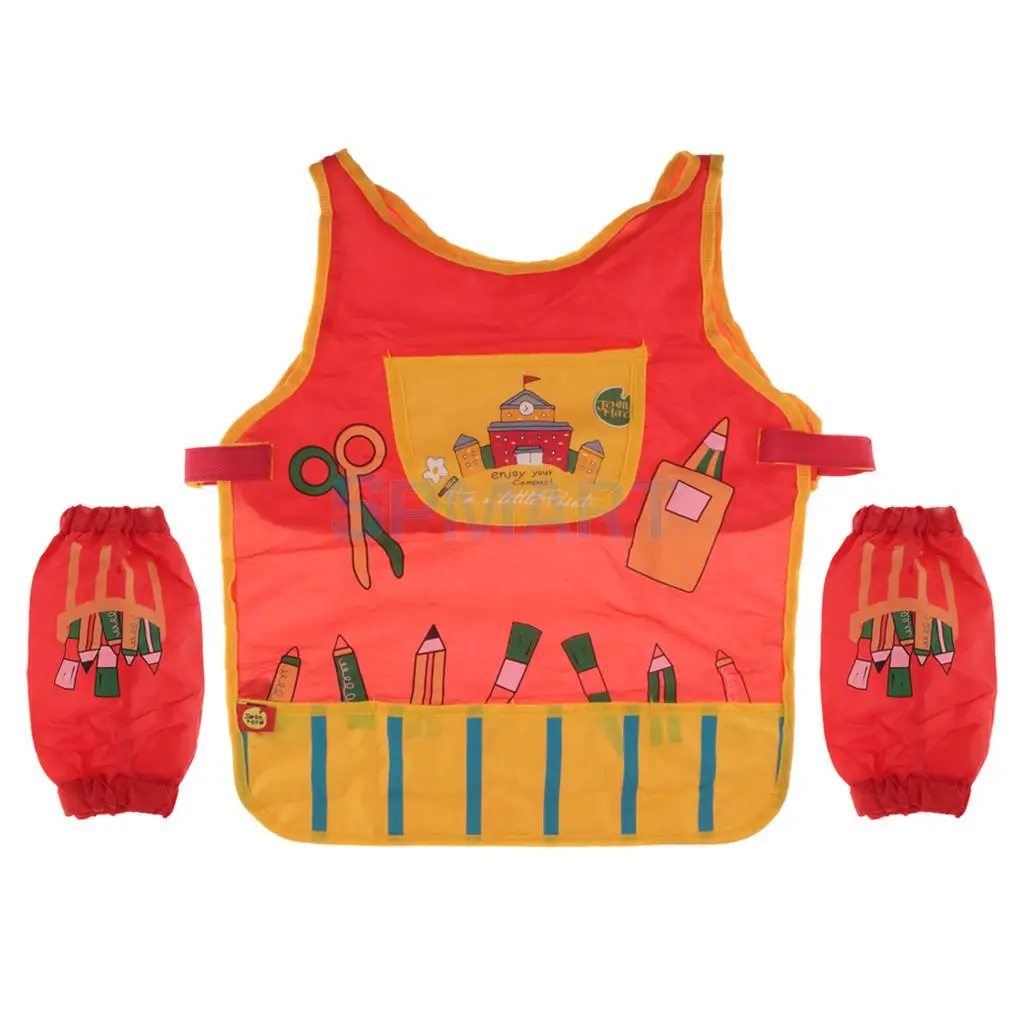 Baby Kids Waterproof Art Smock Bib Apron Vest Children Painting
