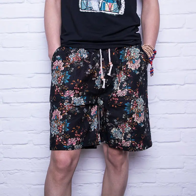 2018 летние Повседневное шорты мужские брюки Камуфляжный модные с цветочным принтом прямые короткие пляжные Для мужчин s Костюмы W6