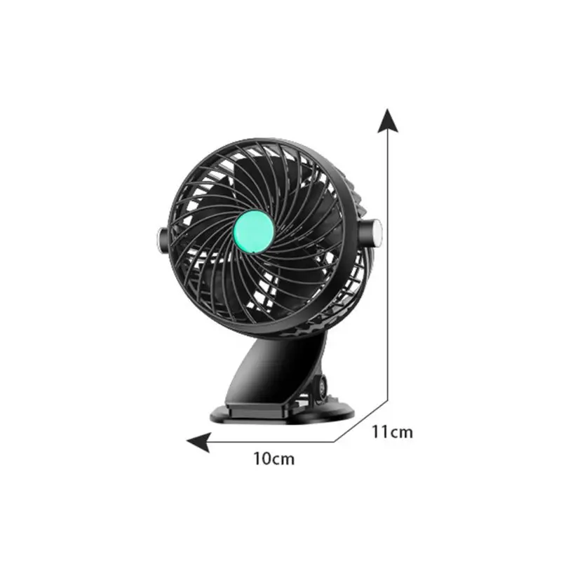 Автомобильные аксессуары, 12 В/24 В, 360 градусов, круглый регулируемый автомобильный вентилятор с одной головкой, с зажимом, низкий уровень шума, авто Cooli