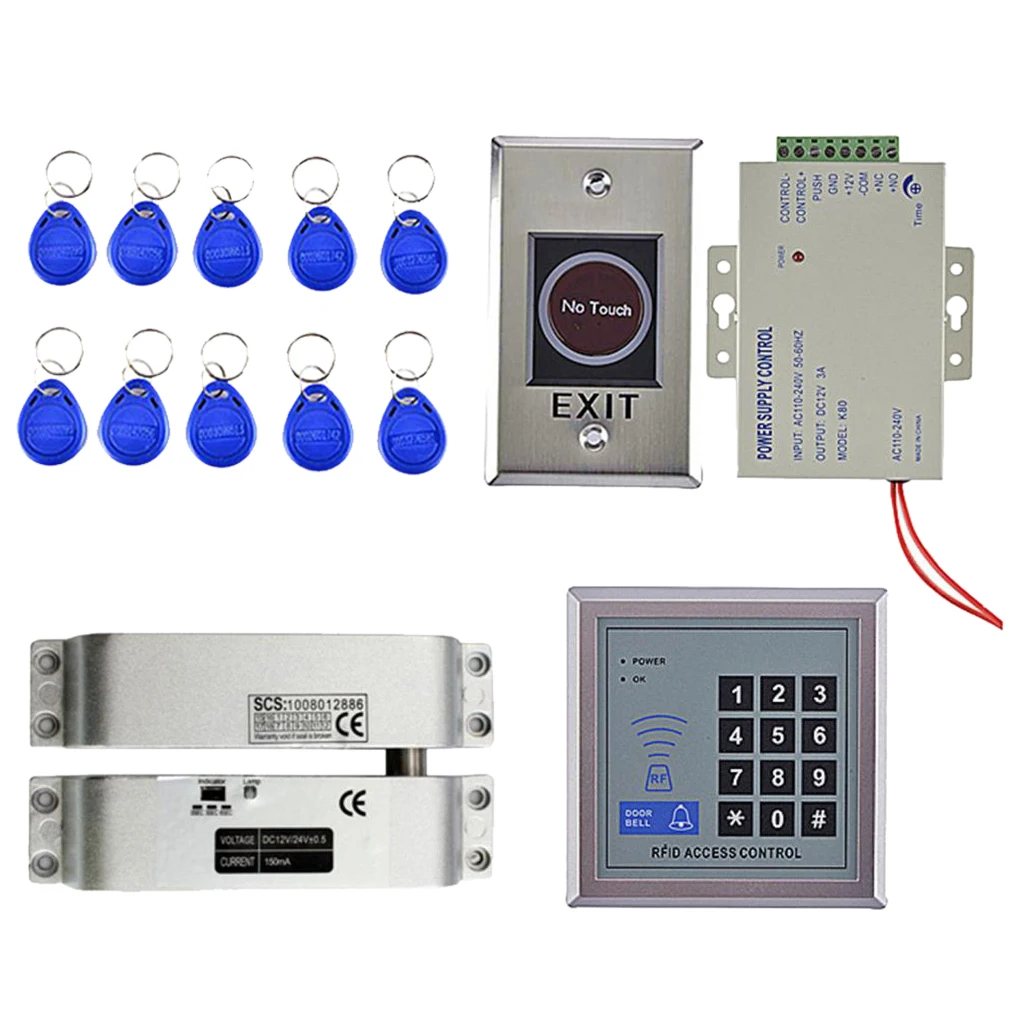 MagiDeal Door Access Control Fingerprint ID Card KeyPad System Electric Door Lock