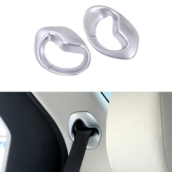 

2pcs Chrome Car accessories Interior Second Seat safty belt Pillar Frame Trims Cover Fit For Land Rover Discovery 5 2017-2018