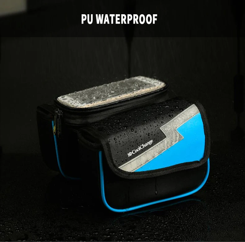 Top 2017 New Bicycle Frame Front Tube Touch Screen Phone Bag Bike 5.7 inch phone Bag For iPhone 7plus Pannier Cycling Accessories 4