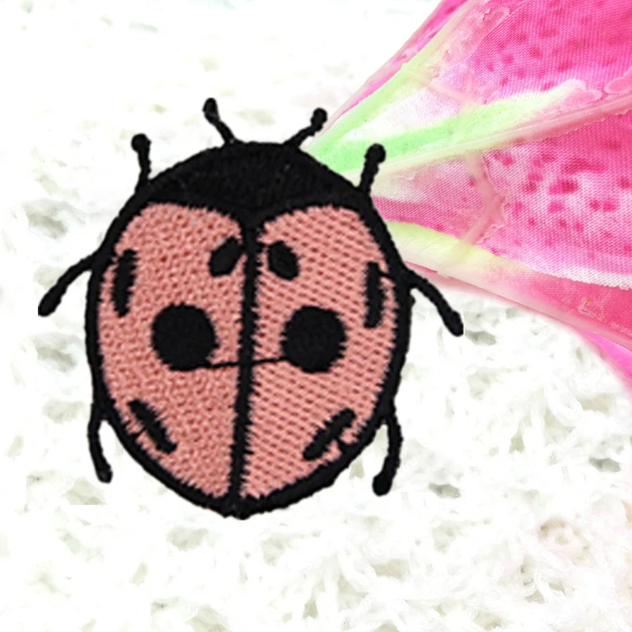 The Kids Girl Beautiful Ladybug Patches Iron On Embroidered Patch For Clothing Stick Badge Paste Clothes Sew Bag Pants | Дом и сад