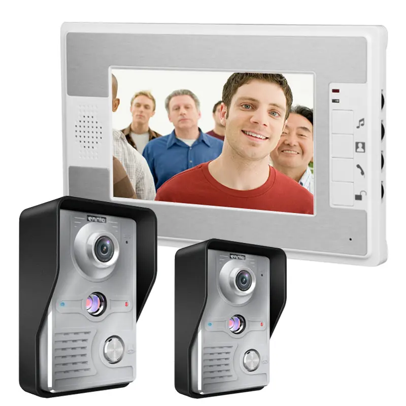 7 Inch Video Door Phone Recording HD 1200TVL 2 IR Night Doorbell Camera and 1 Hands Free Monitor Intercom Doorbell