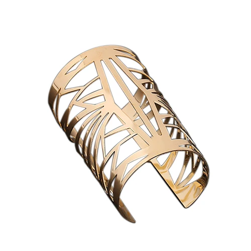 Fashion Golden Hollow Patterned Bangle Opening Cuff Barcelet Jewelry Gift A8J9 Open Bangle For Women Girl 5