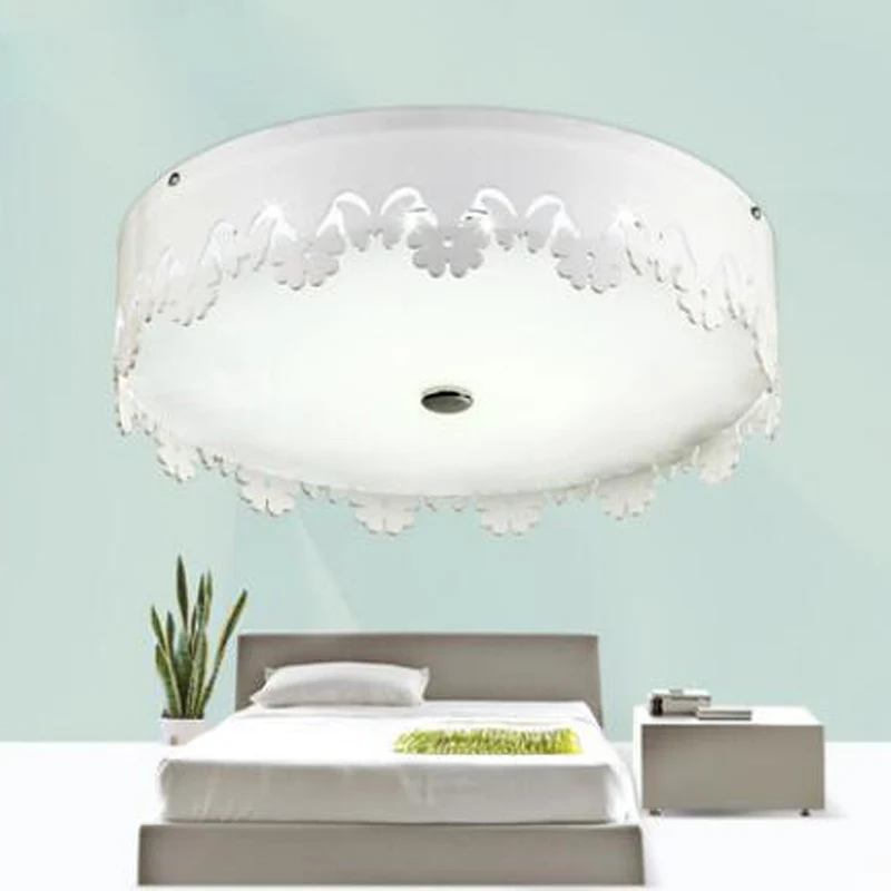 

LED Modern Concise Ceiling Lamp Dia41*H11cm Round Acrylic Wrought Iron Dome Light 3*8W Weight 3.15kg For Restaurant Corridor