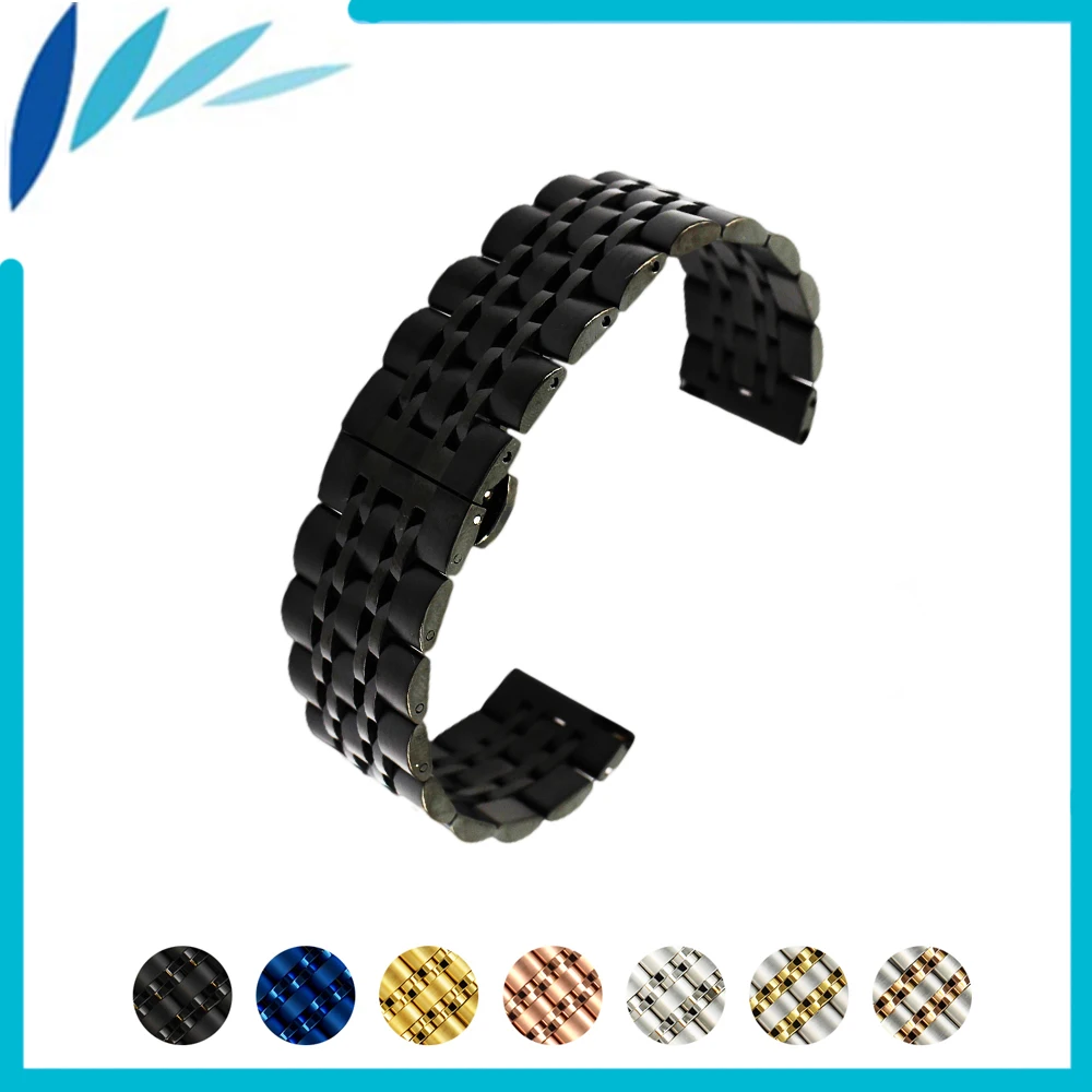 Stainless Steel Watch Band 20mm 22mm for CK Calvin Klein Butterfly Buckle Strap Quick Release Loop Belt Bracelet Black Silver